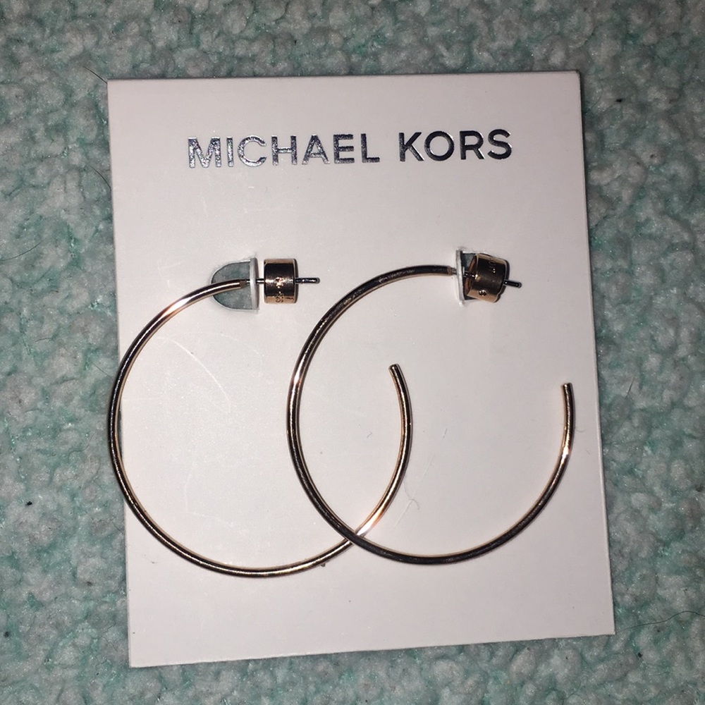 Michael Kors | women's rose gold half hoops